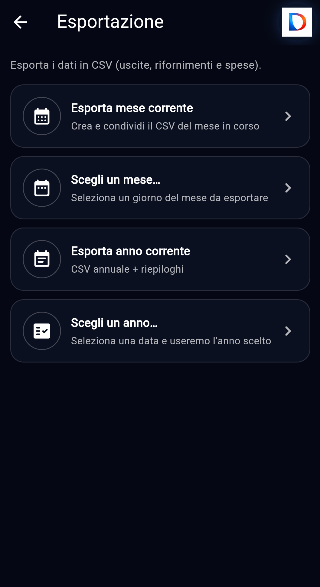 Schermata app Diportista 3
