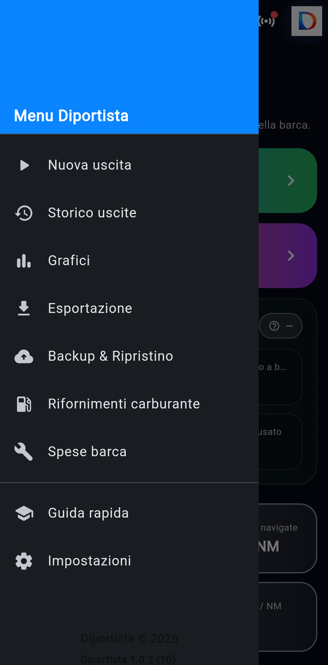 Schermata app Diportista 4